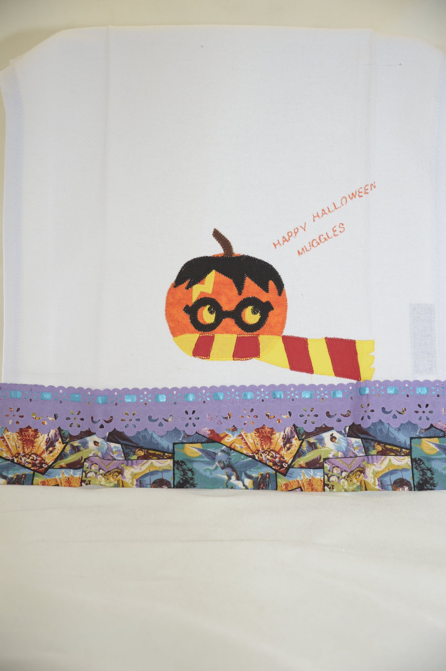 Tea Towel Harry Potter Pumpkin Happy Halloween Muggles