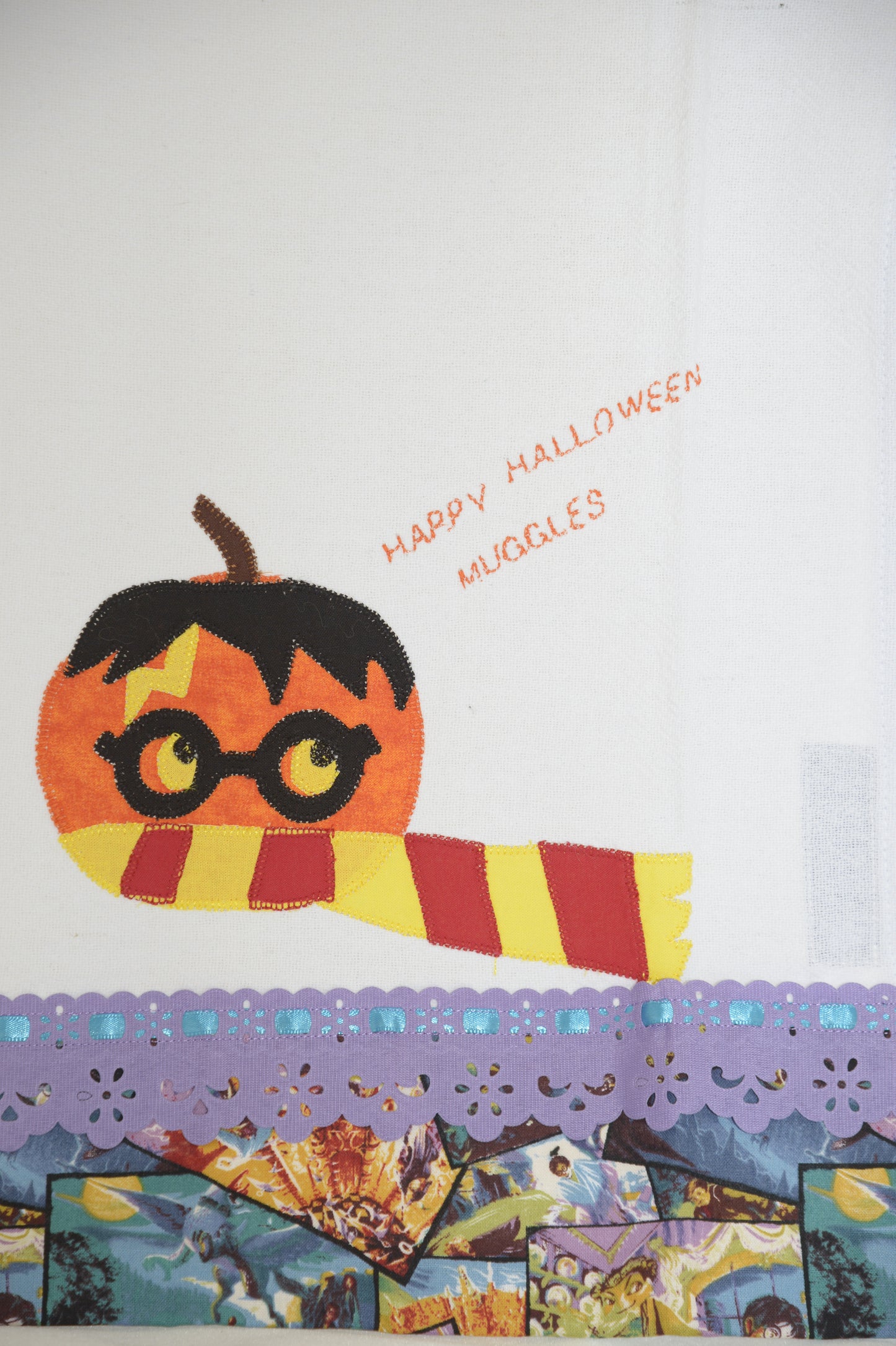 Tea Towel Harry Potter Pumpkin Happy Halloween Muggles