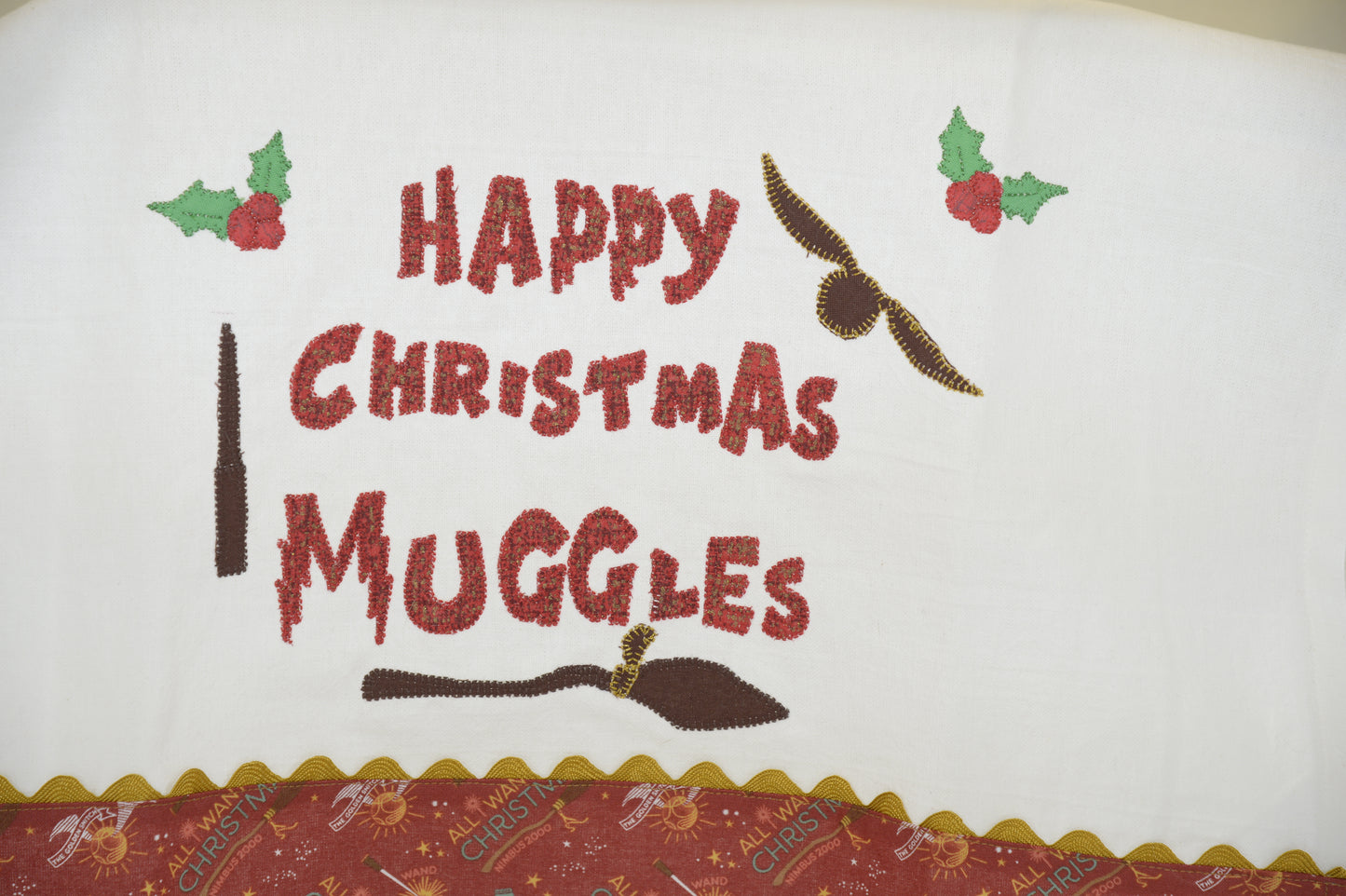Tea Towel Harry Potter Quidditch Happy Christmas Muggles