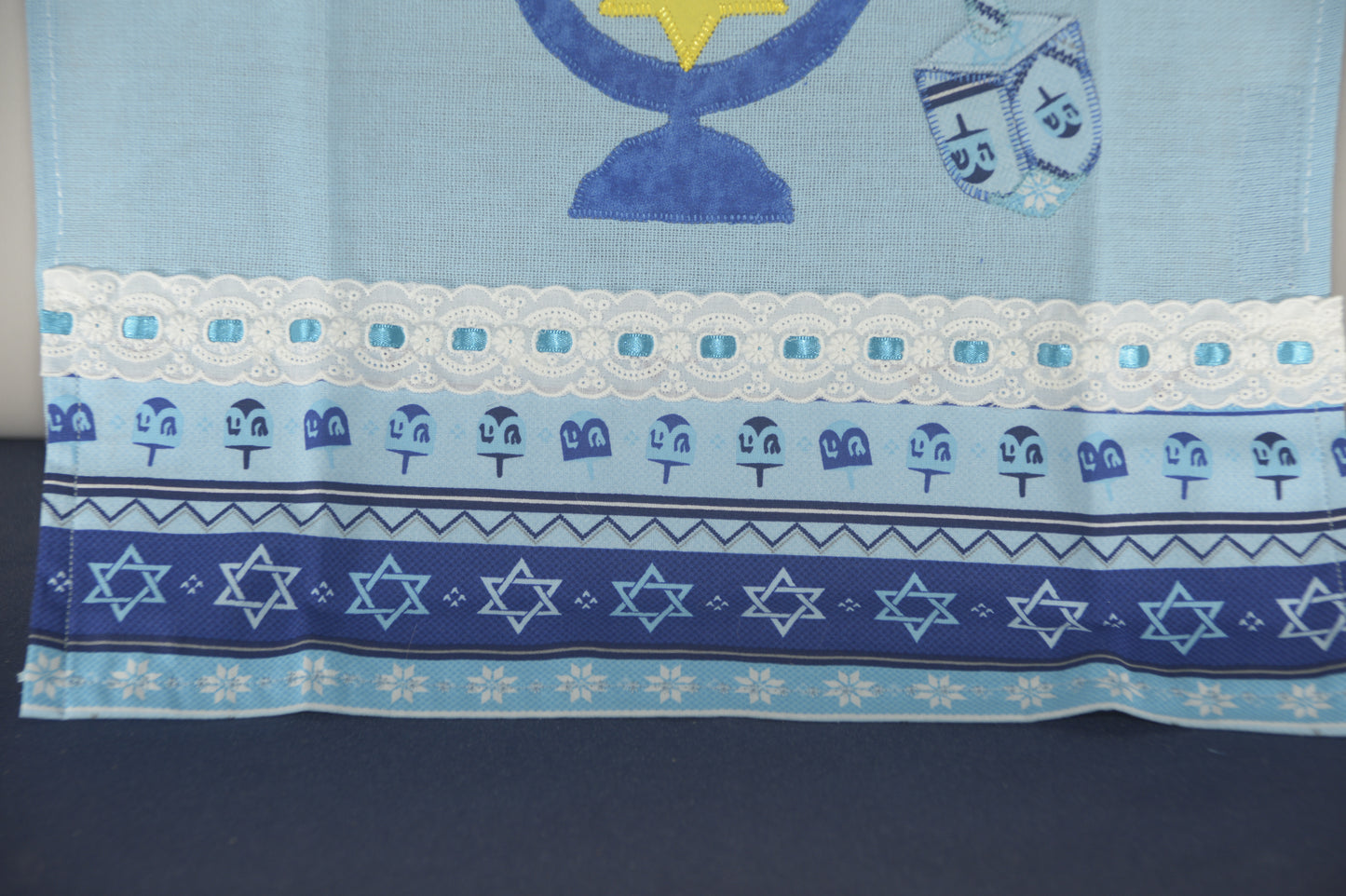 Tea Towel Hanukkah Manorah and Dreidel
