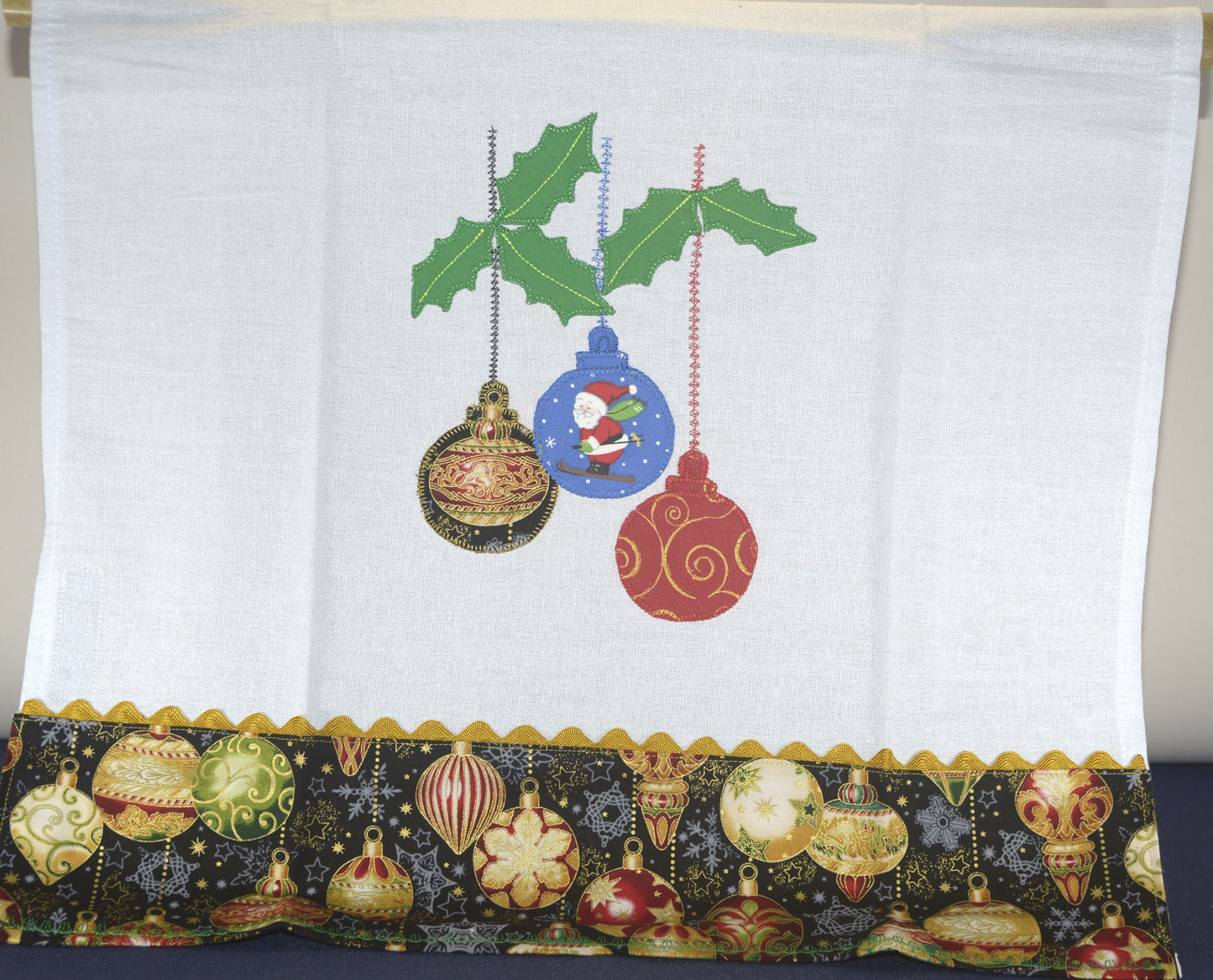 Tea Towel Mistletoe Christmas Ornament