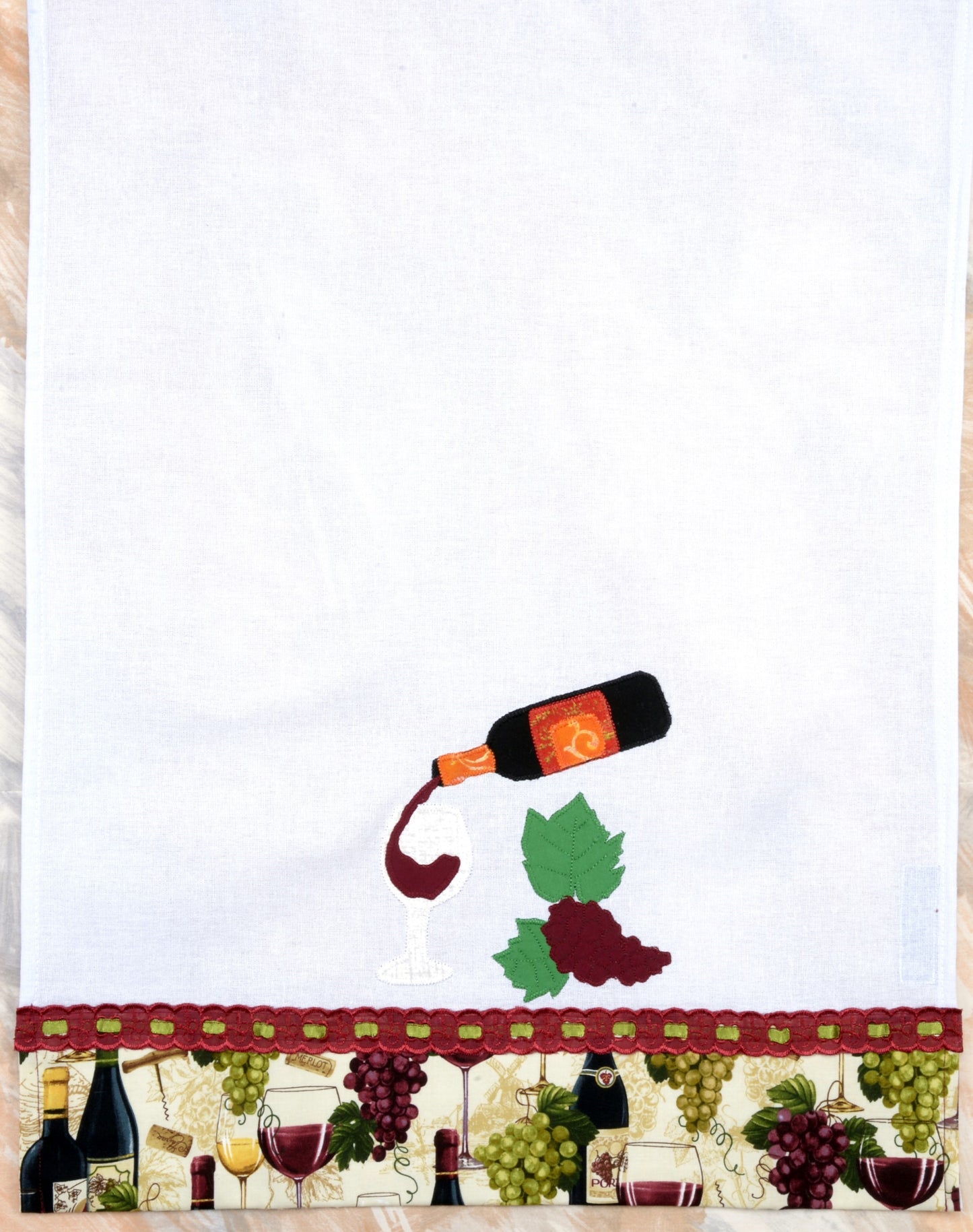 Tea Towel Red Wine and Grapes