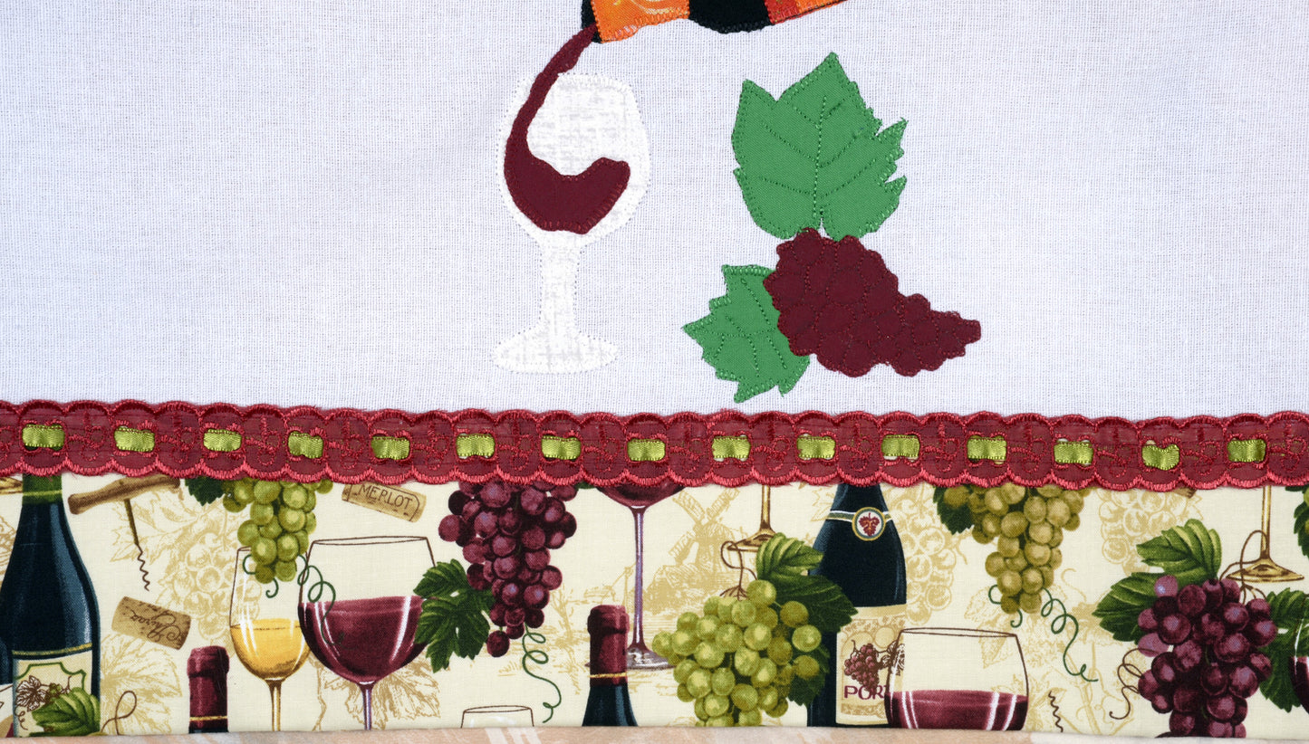 Tea Towel Red Wine and Grapes