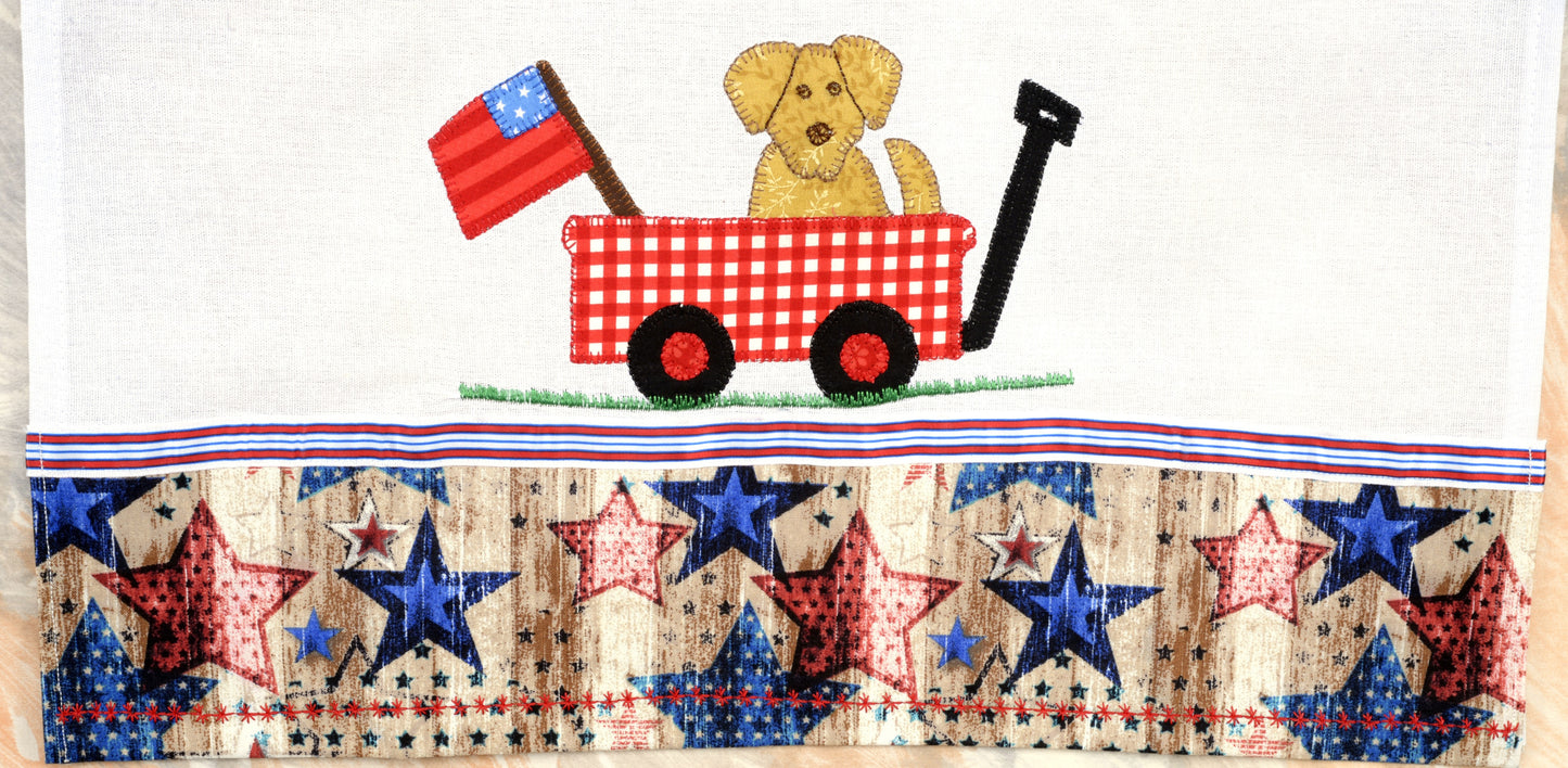 Tea Towel 4th of July Dog Patriotic celebration