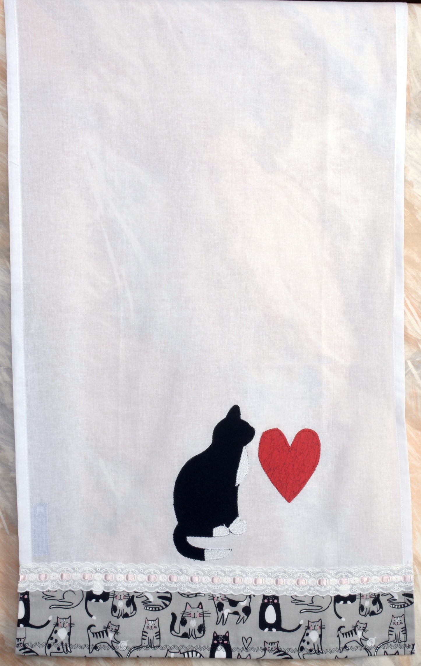 Tea Towel Love Black Cat