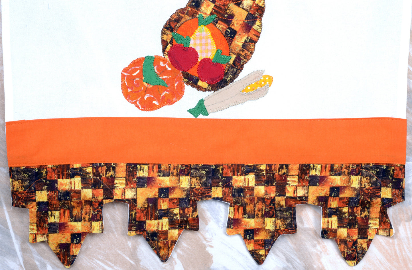 Tea Towel Harvest Cornucopia Basket Fall Season