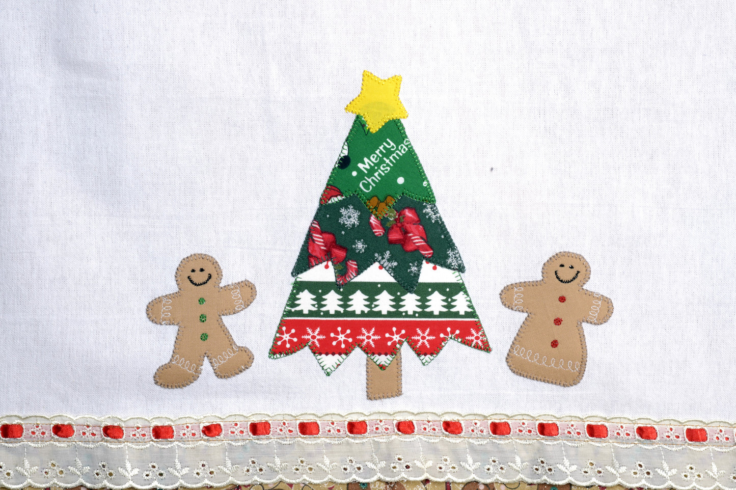 Tea Towel Christmas Tree & Ginger Bread Men