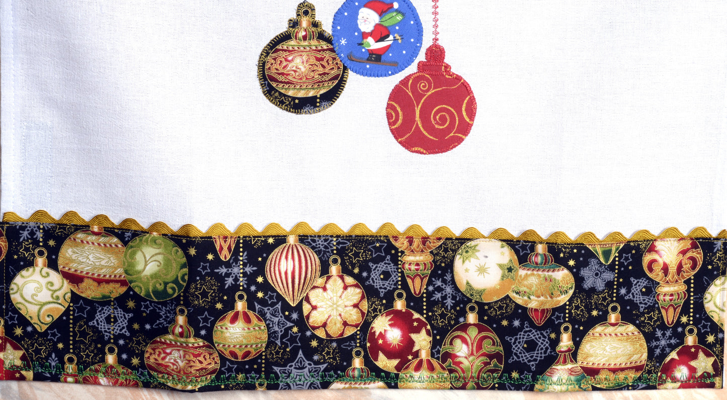 Tea Towel Mistletoe Christmas Ornament