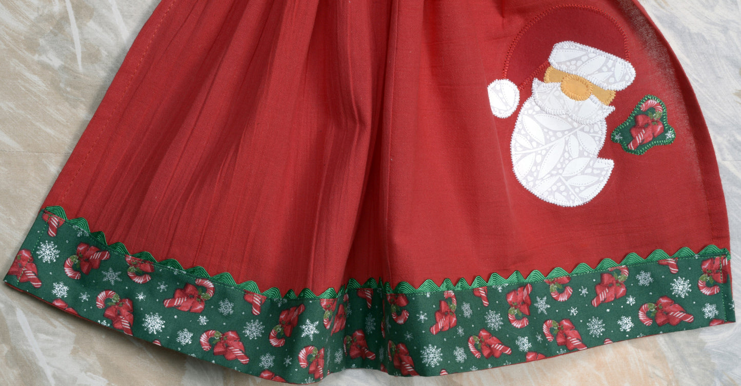 Hanging Towel Santa Claus face and Christmas Candy decoration - Red