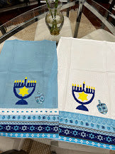 Tea Towel Hanukkah Manorah and Dreidel