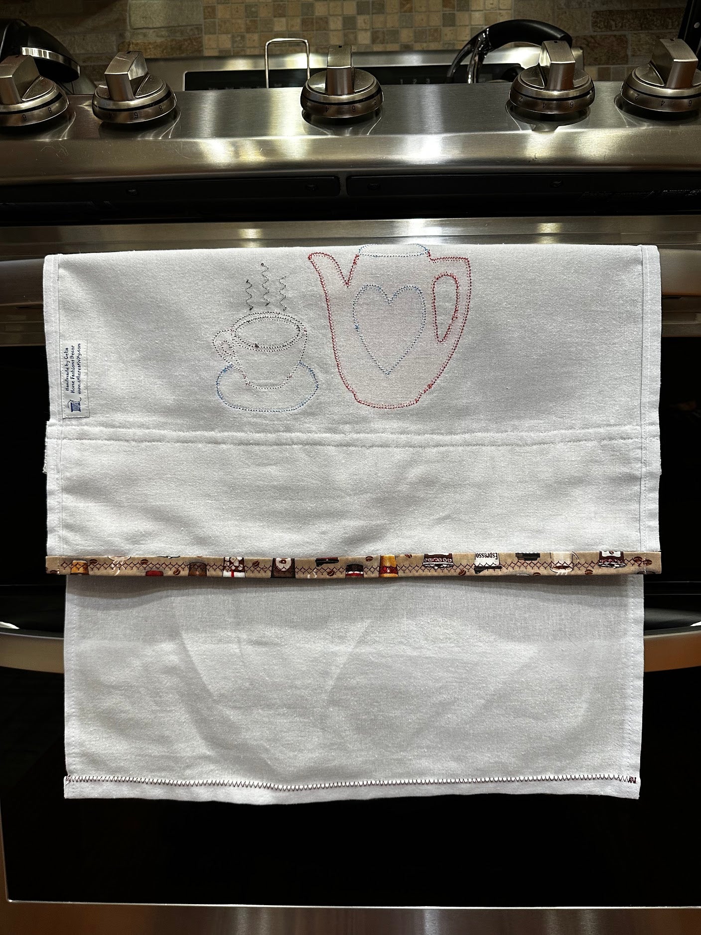 Tea Towel Coffee Pot Heart and cup