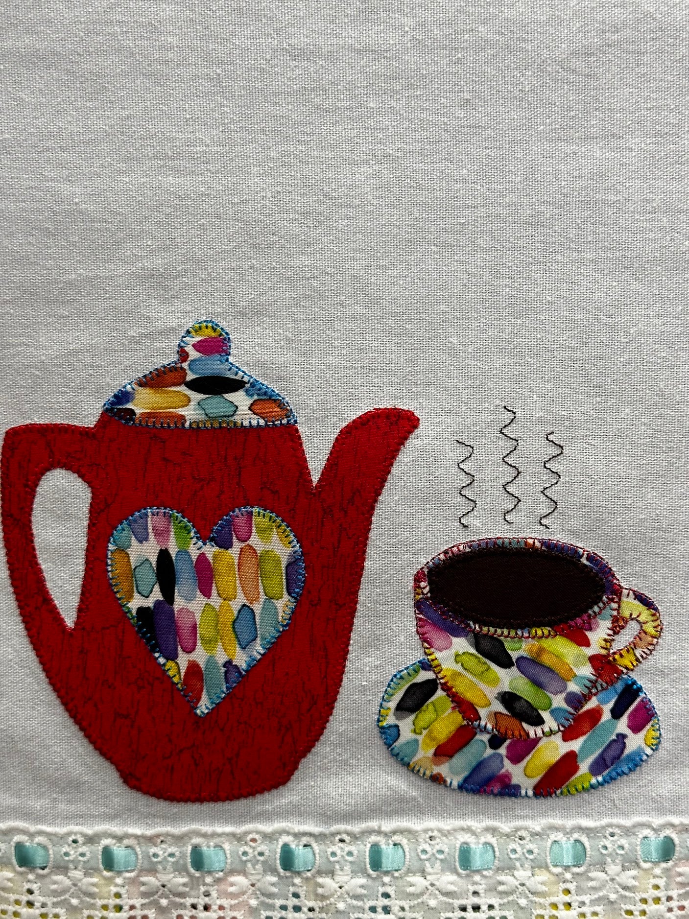 Tea Towel Farmhouse Coffee Pot Heart and cup