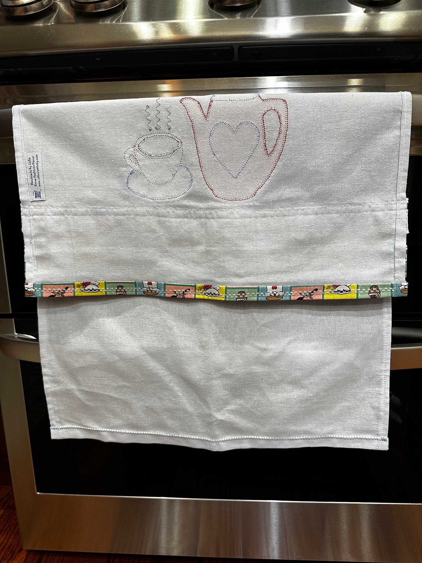 Tea Towel Farmhouse Coffee Pot Heart and cup