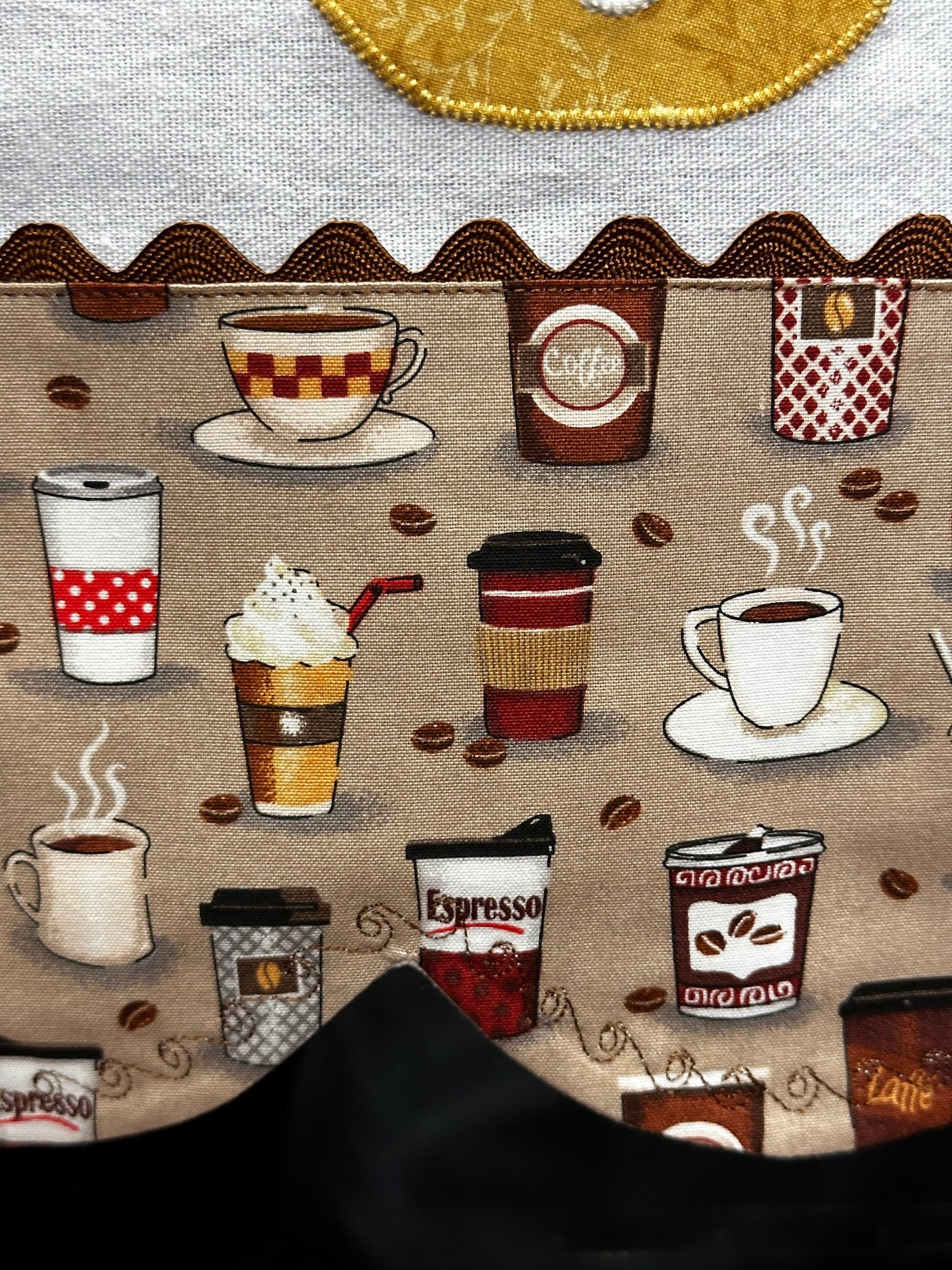 Tea Towel Coffee Pot and Donuts