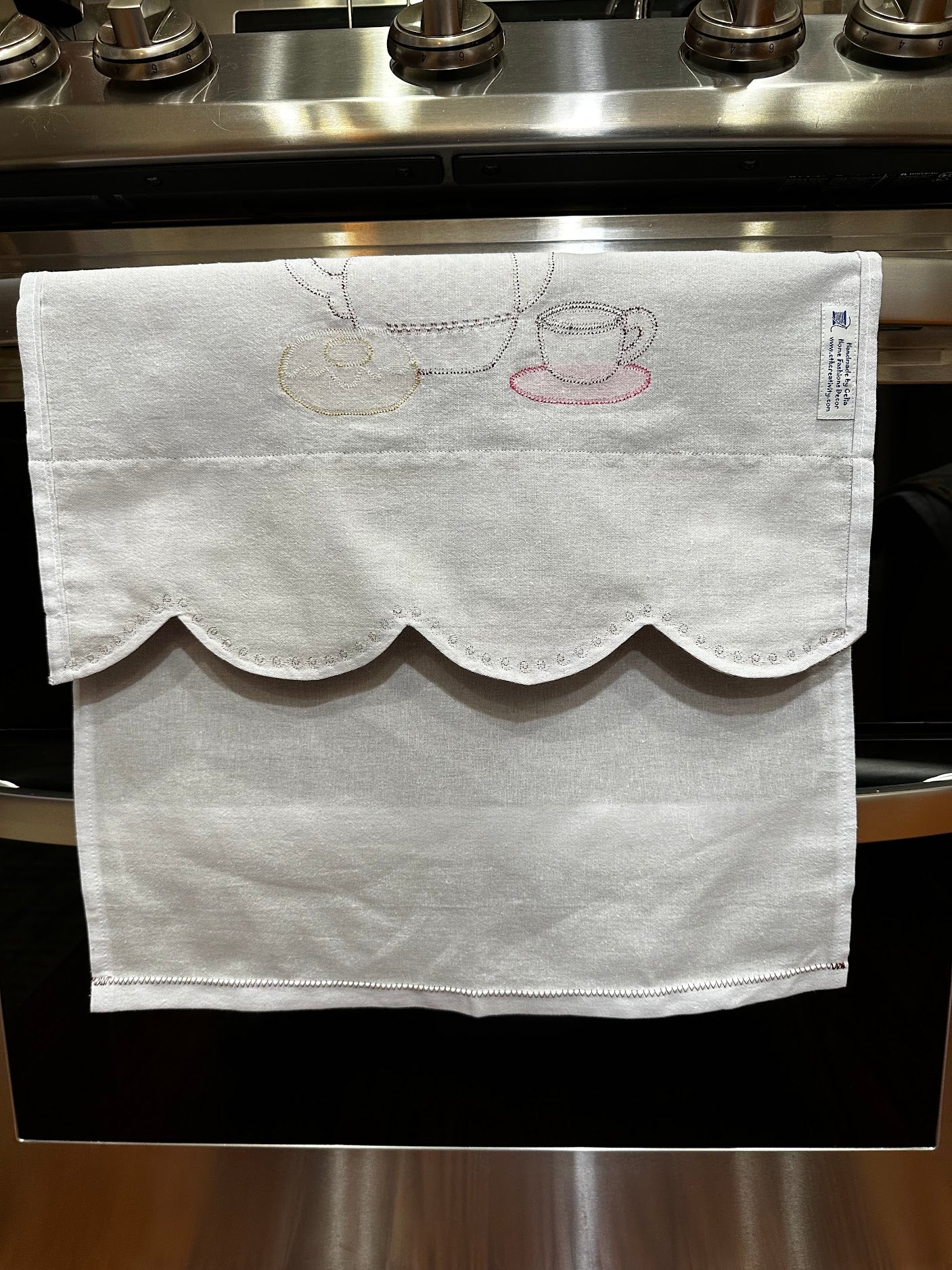 Tea Towel Coffee Pot and Donuts