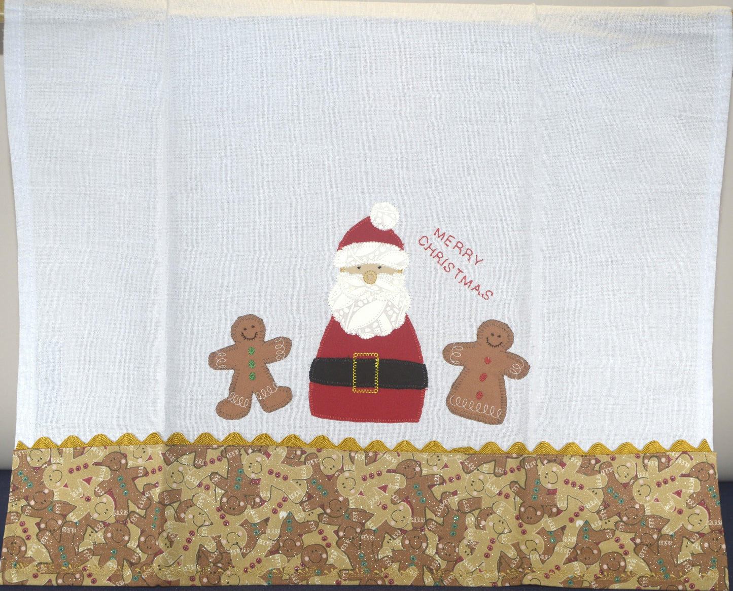 Tea Towel Santa with Gingerbread Men