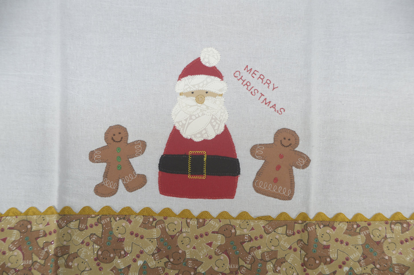 Tea Towel Santa with Gingerbread Men