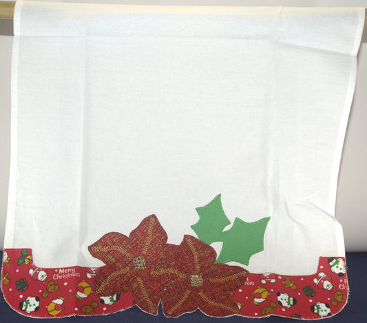 Tea Towel Mistletoe with Bedazzled Flowers