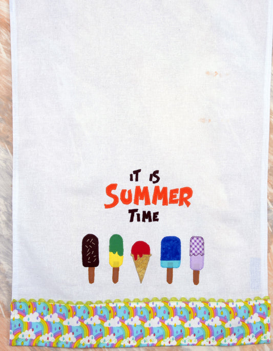 Tea Towel Popsicle - It's Summer Time