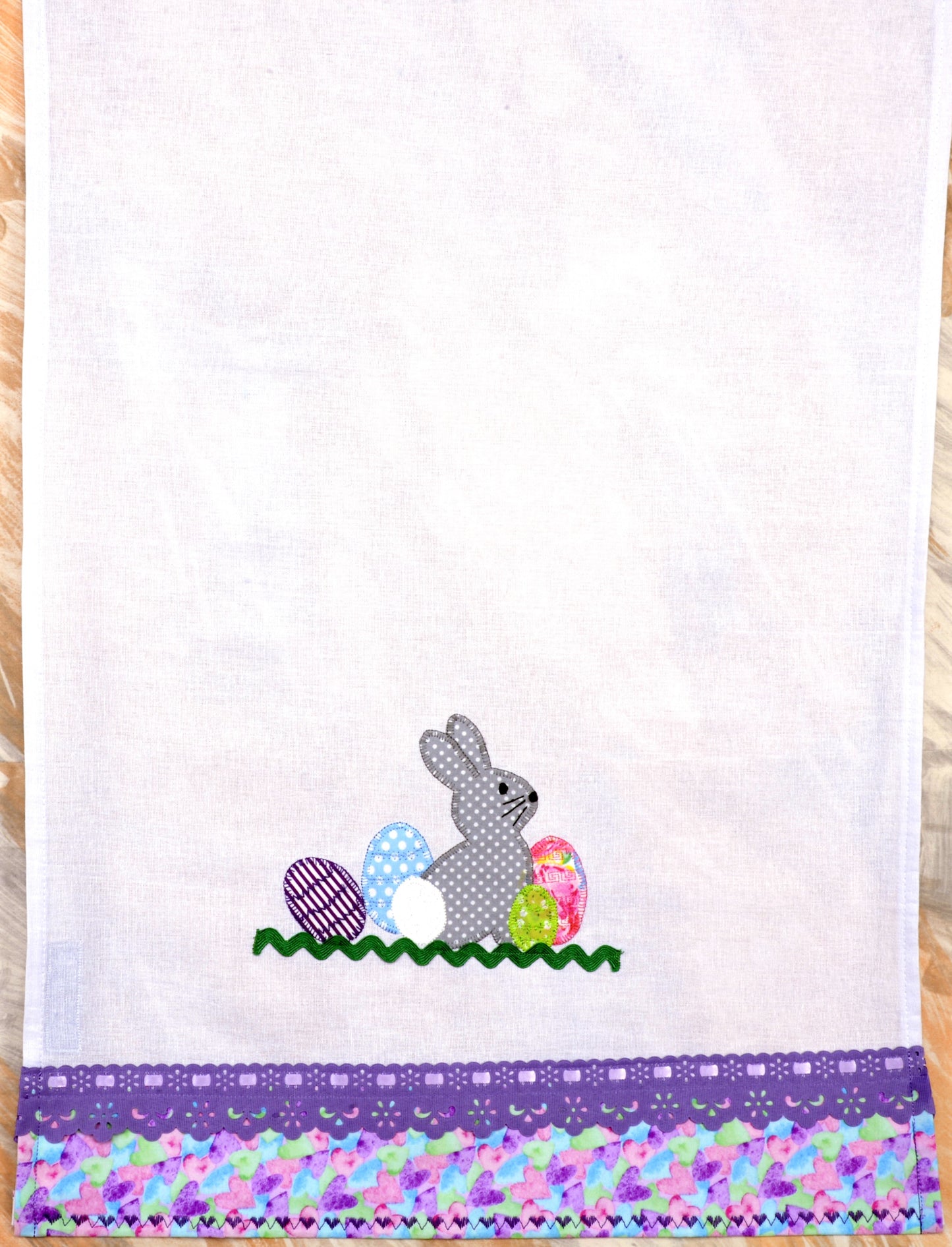 Tea Towel Easter Bunny with Eggs