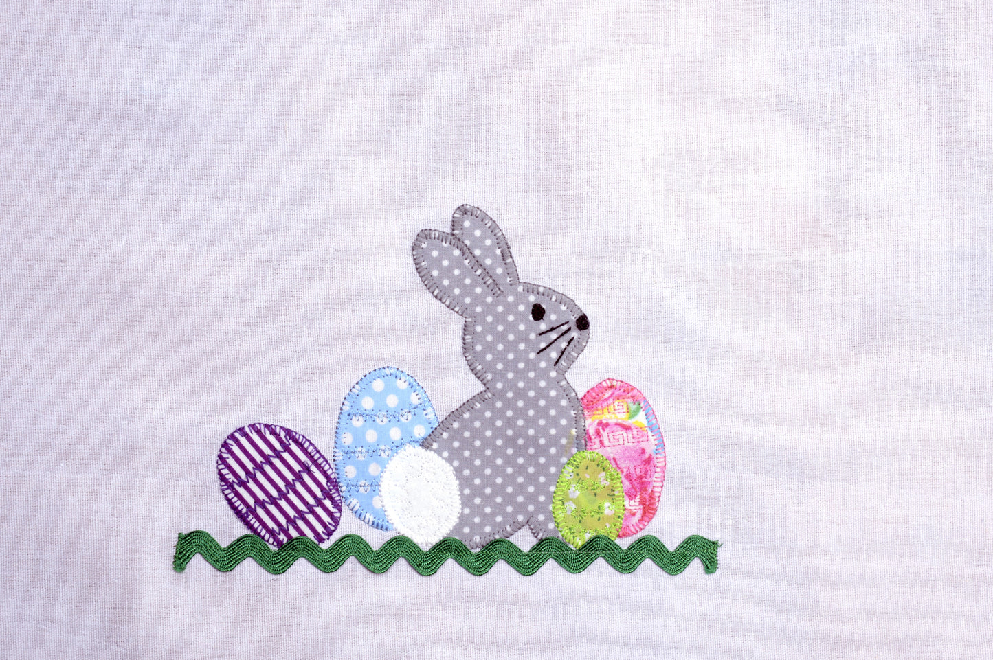 Tea Towel Easter Bunny with Eggs