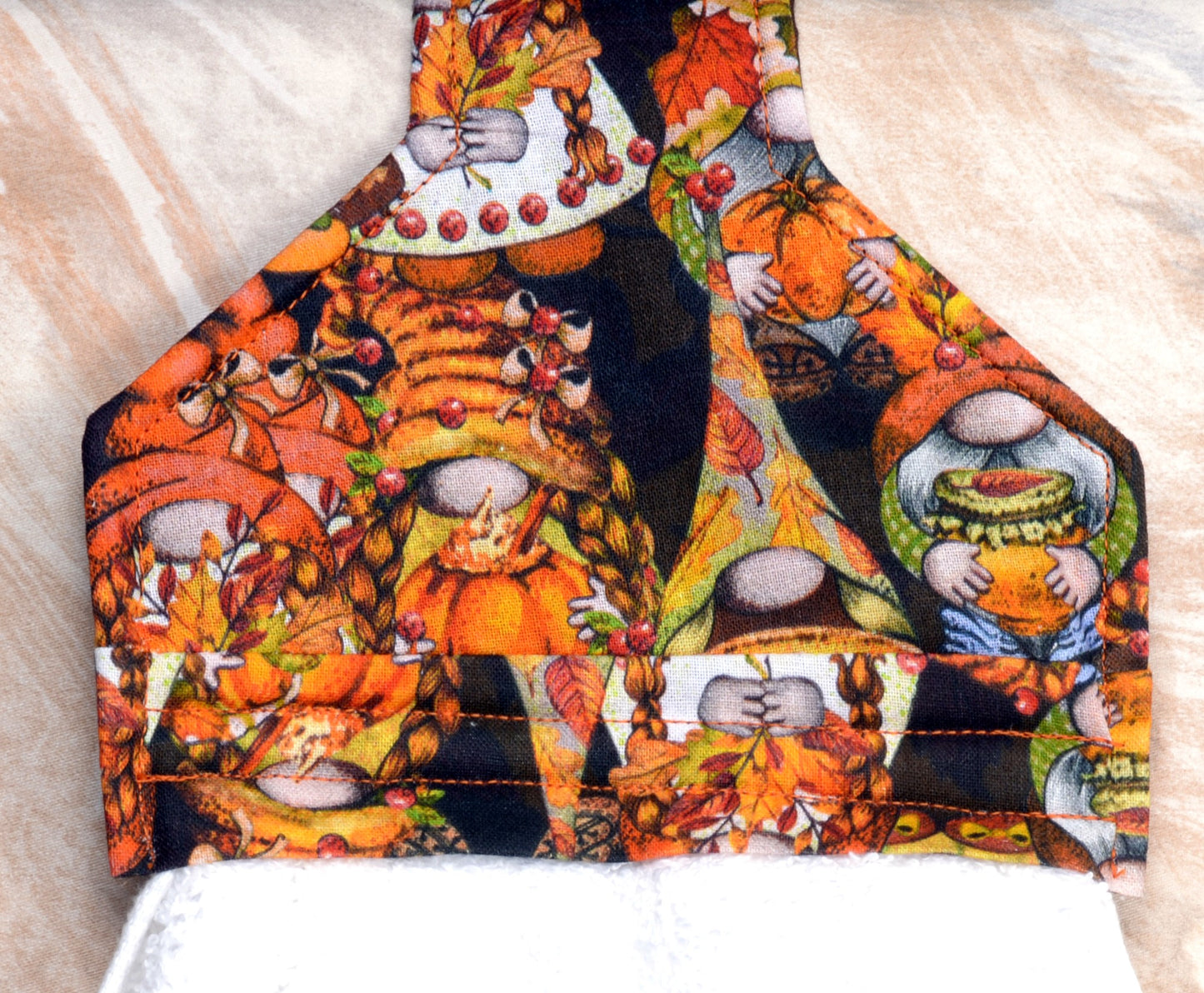 Hanging Towel - Gnome Holding Pumpkin, Fall Theme