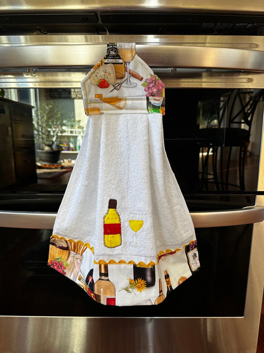 Hanging Towel - White Wine - patch applique