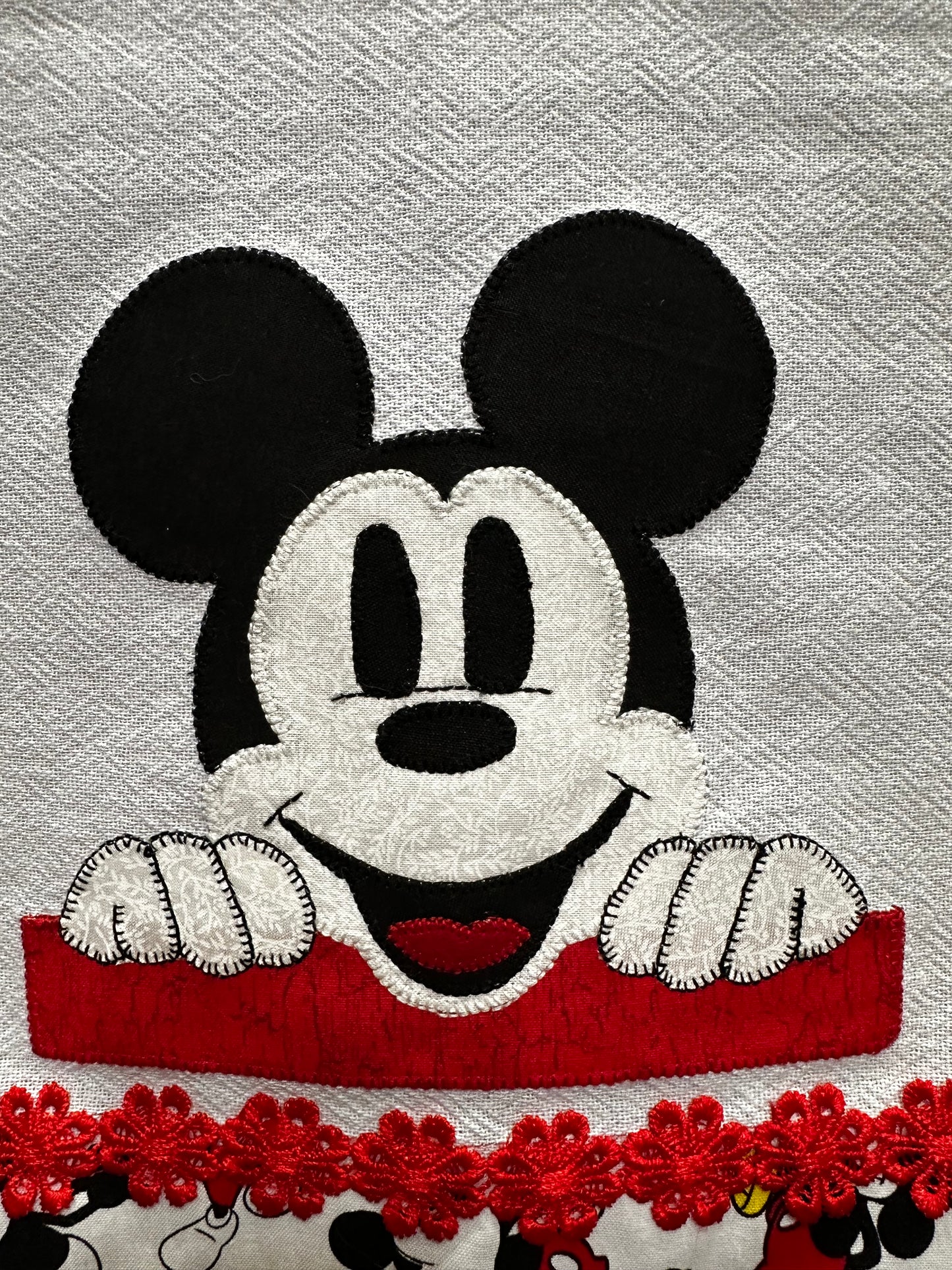 Tea Towel - Mickey Mouse Peeking Over the wall