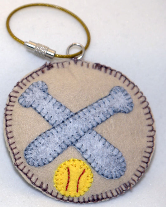 Key Ring/Backpack Charm - Baseball Theme with bat and ball