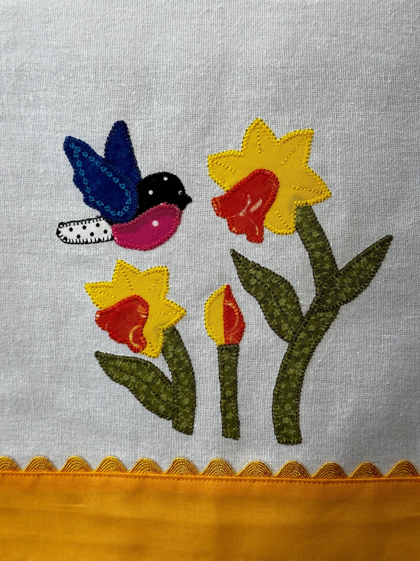 Tea Towel - Bird and Flowers