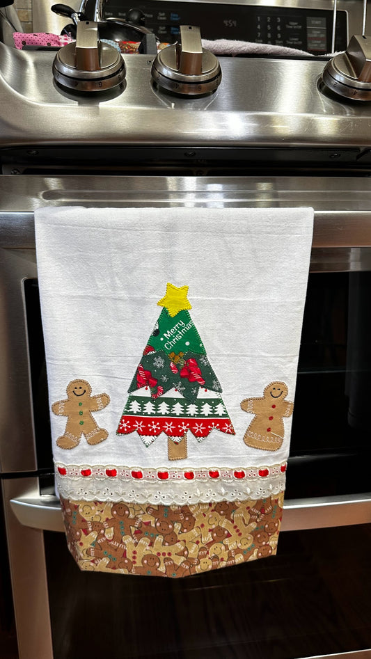 Tea Towel Christmas Tree & Ginger Bread Men