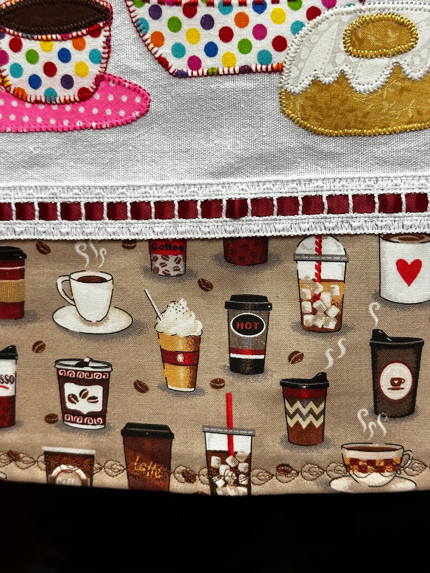 Tea Towel Coffee Pot & Donuts