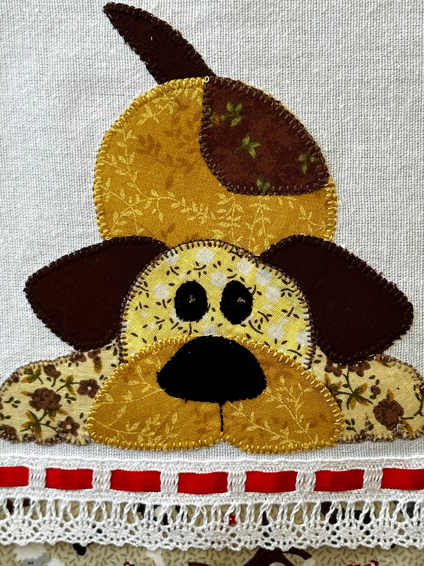 Tea Towel cute little dog playing