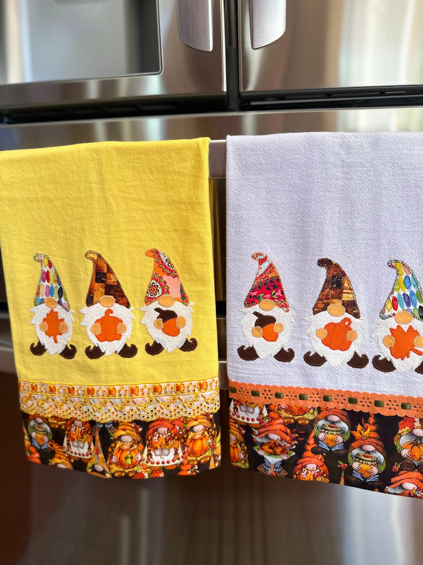 Tea Towel Happy Fall Gnomes - Yellow