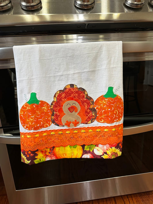 Tea Towel Pumpkin and Adorable Turkey Fall Season