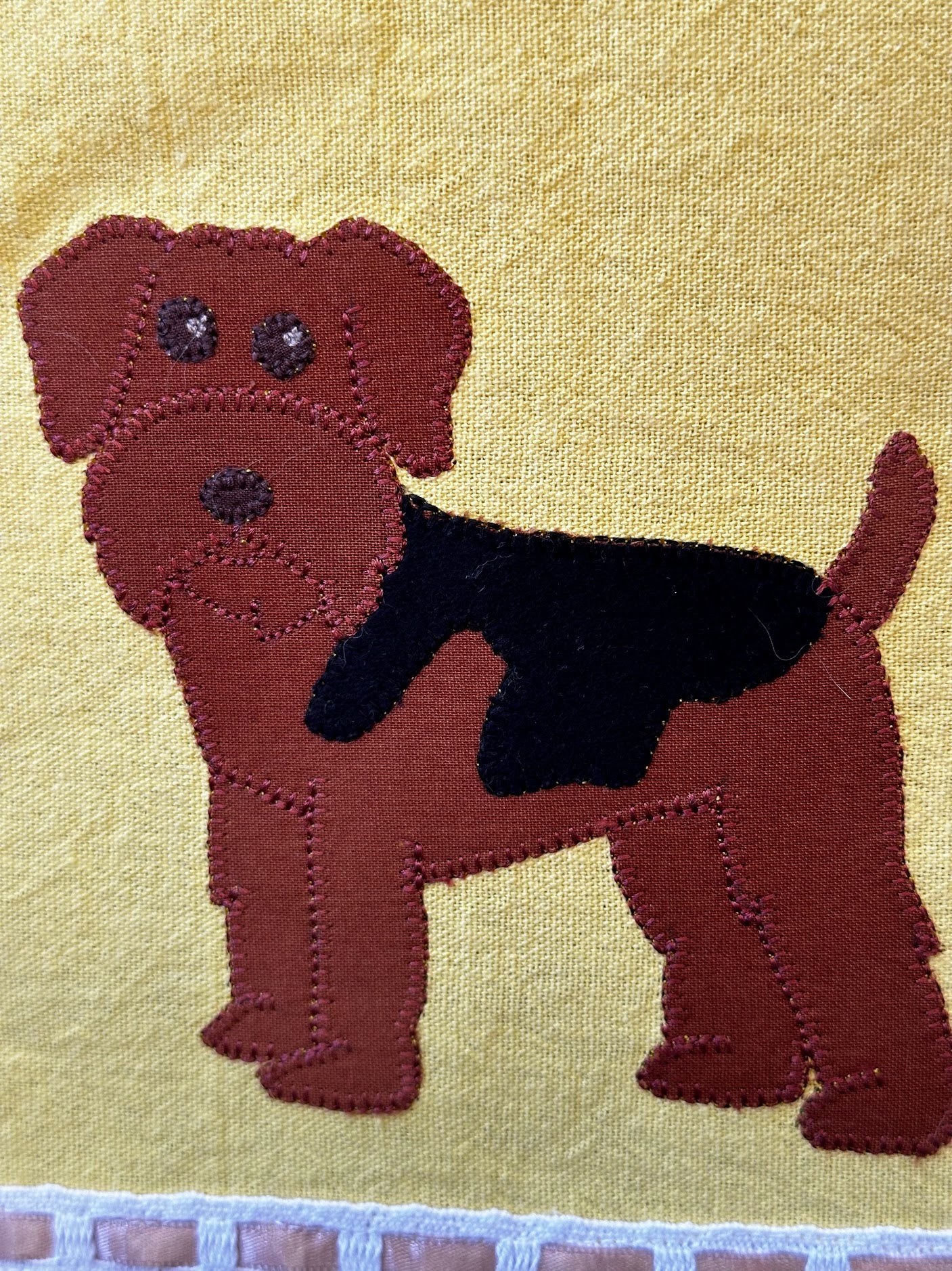 Tea Towel cute Terrier dog - Yellow