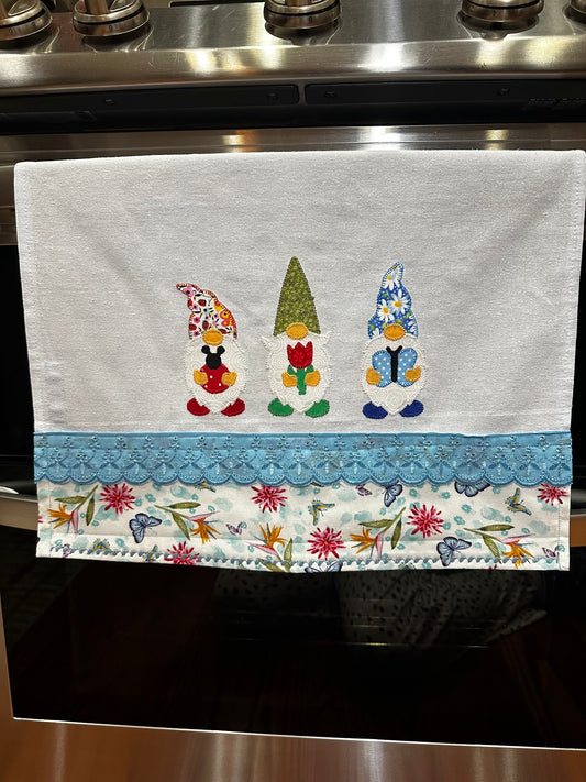 Tea Towel Spring Gnomes